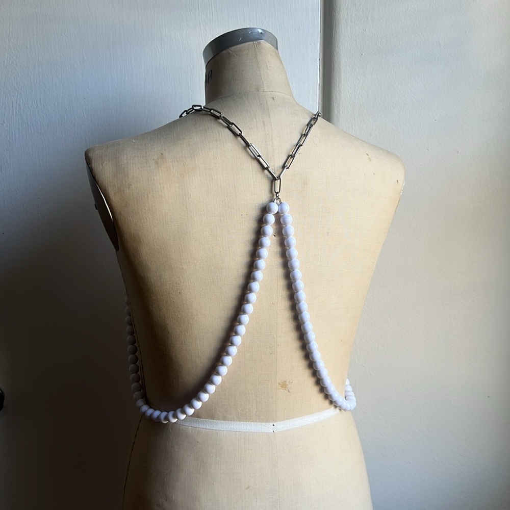 Unique Custom made pearl harness body chain one size unisex